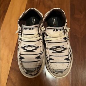 Ariat Black and Cream Patterned Slip-Ons